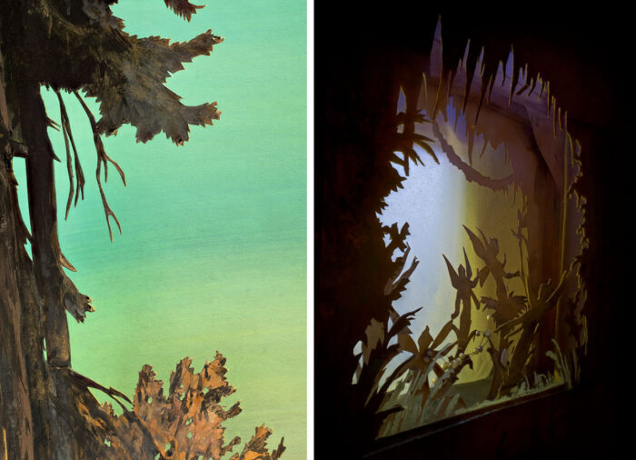 Left: Thomas Demand, Tannhäuser IX, 2026, © Thomas Demand, VG Bild-Kunst, Bonn/BILDRECHT GmbH, Vienna Right: Thomas Demand, Flick & Flock V, 2026, © Thomas Demand, VG Bild-Kunst, Bonn/BILDRECHT GmbH, Vienna