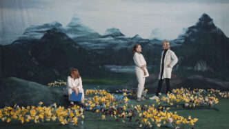 Ragnar Kjartansson, Figures in Landscape (Sunday), 2018 Single-channel video, Duration: 24 hours, Commissioned by the Danish Building and Property Agency for the Faculty of Health and Medical Sciences, University of Copenhagen © Ragnar Kjartansson; Courtesy of the artist, Luhring Augustine, New York and i8 Gallery, Reykjavik