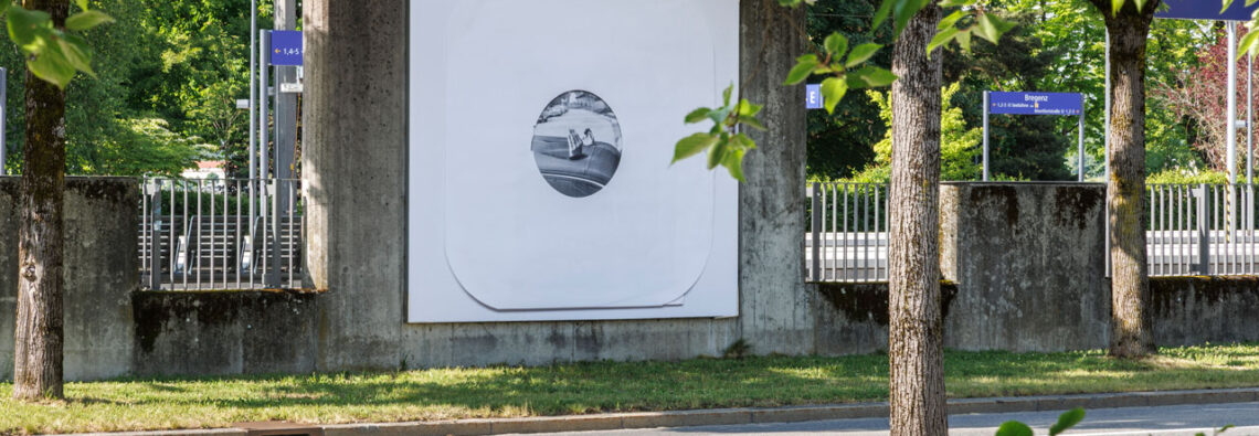 Cyprien Gaillard, 7-Eleven Tracklist, Installation view KUB Billboards, 2026, Photo: Markus Tretter, © Cyprien Gaillard, Kunsthaus Bregenz, Courtesy of the artist, Sprüth Magers