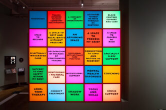 Rudy Loewe, The Search for Care / The Lack of Care’, Rudy Loewe, 2026, Commissioned by Wellcome Collection. “Rudy Loewe: Intimacies of Care – Spaces of Grief and Possibility” exhibition at Wellcome Collection-London, 2026, © Rudy Loewe, Courtesy the artist and Wellcome Collection, Photo: Benjamin Gilbert