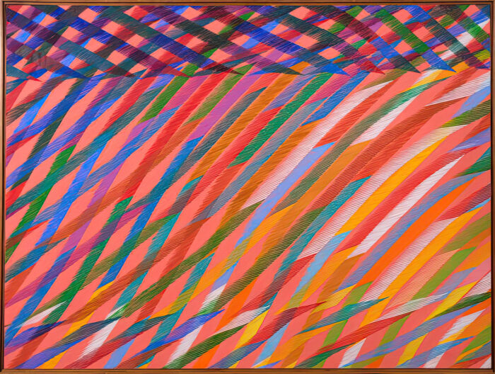 Piero Dorazio, L’incarnato, 1991, oil on canvas, 150 x 200 cm - 59,05 x 78,74 in, reverse: signed, dated and titled Piero Dorazio / 1991 / L’incarnato, Courtesy Tornabuoni Art