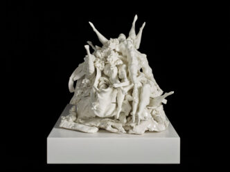 Rachel Kneebone, Raft of the Medusa VI, 2015, Porcelain, Corian and adhesive, 58 x 73.5 x 50 cm | 22 13/16 x 28 15/16 x 19 11/16 in., © Rachel Kneebone, Courtesy the artist and white Cube Gallery
