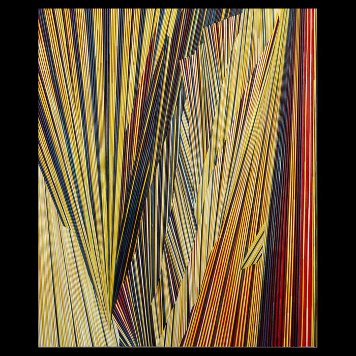 Olaf Holzapfel, Fin de siècle , 2026, Rye straw on wood and India, ink 115 x 95 cm, © Olaf Holzapfel, Courtesy the artist and Xippas Gallery