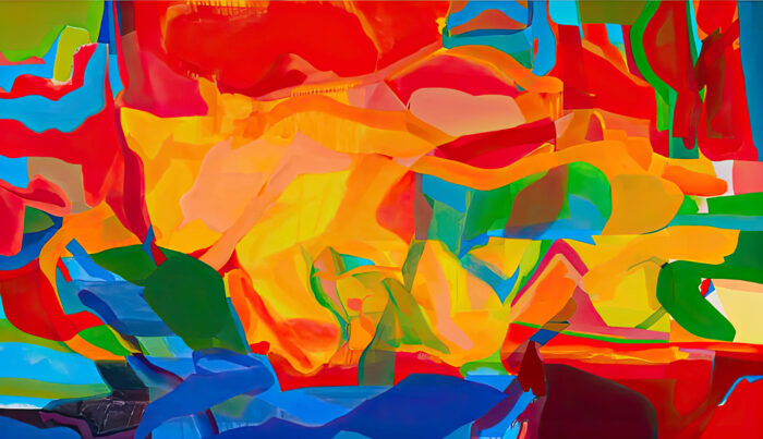 Hejum Bä, Mosungchoosang, Oil on canvas, 2024-2026, 115 × 200 × 3.8 cm, 45 1/4 × 78 3/4 × 1 1/2 inches, © Hejum Bä, Courtesy the artist and MASSIMODECARLO Gallery