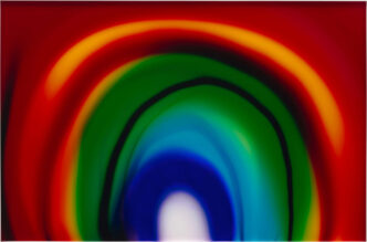 Liz Nielsen, Big Rainbow Energy, 2023, Chromogenic light painting on Fujiflex mounted on Dibond, Framed: 28 7/8 x 43 1/4 inches (73.3 x 109.9 cm), Signed, titled, dated, and inscribed verso
