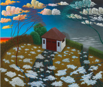 Scott Kahn, Melt Off, 2026, Oil on linen, 48 1/4 x 56 inches (122.6 x 142.2 cm), © Scott Kahn, Courtesy the artist and David Zwirner Gallery