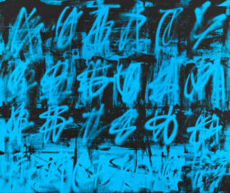 Adam Pendleton, Untitled (Days), 2026. Silkscreen ink and black gesso on canvas, 84 x 101 inch / 213.4 x 256.5 cm. Collection Laura Arrillaga-Andreessen and Marc Andreessen. Courtesy of the artist. Photo Elisabeth Bernstein