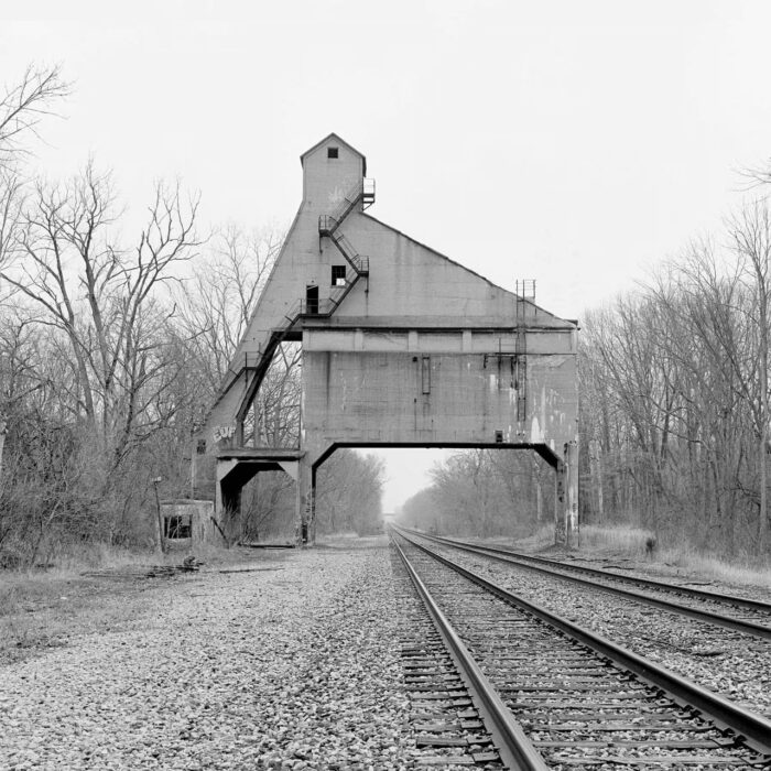 Jeff Brouws, Coaling tower #19 (looking east), 2015, Pigment ink print, © Jeff Brouws, Courtesy the artist and Robert Mann Gallery